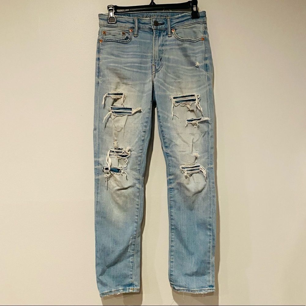 AEO Cozy Airflex+ Distressed Jeans Size 26 x 28